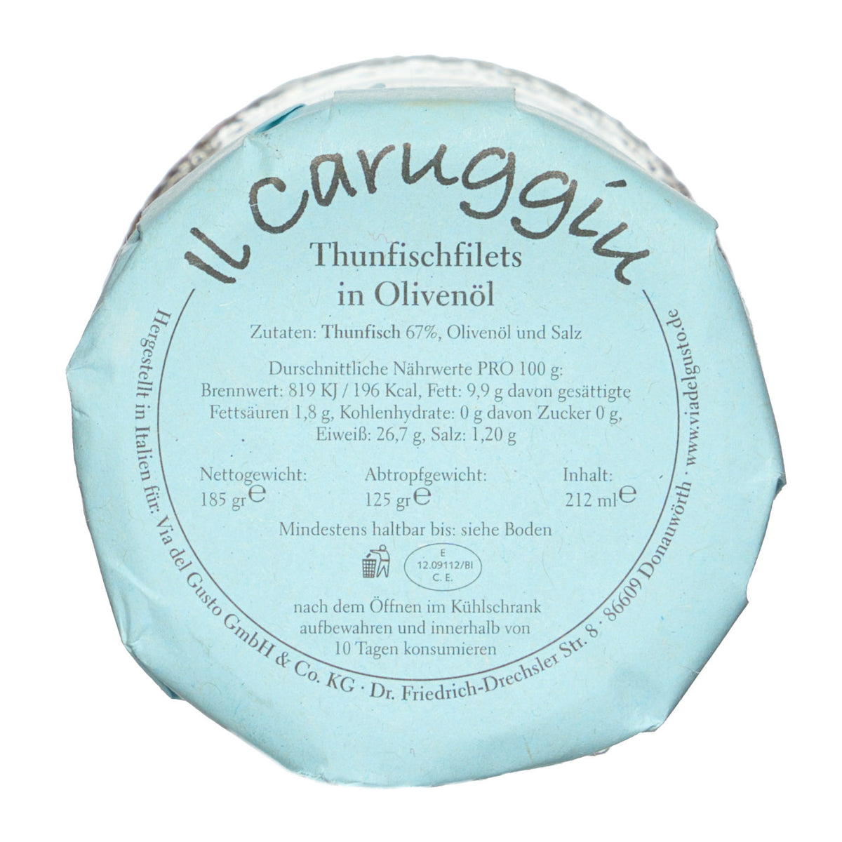 il caruggiu Thunfischfilets in Olivenöl