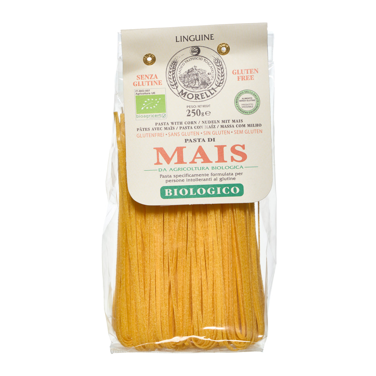 Morelli glutenfreie Pasta die Mais Linguine
