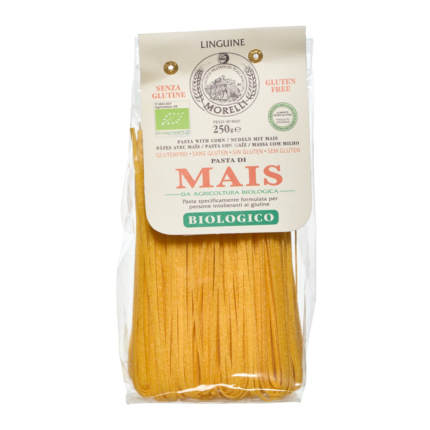 Morelli glutenfreie Pasta die Mais Linguine