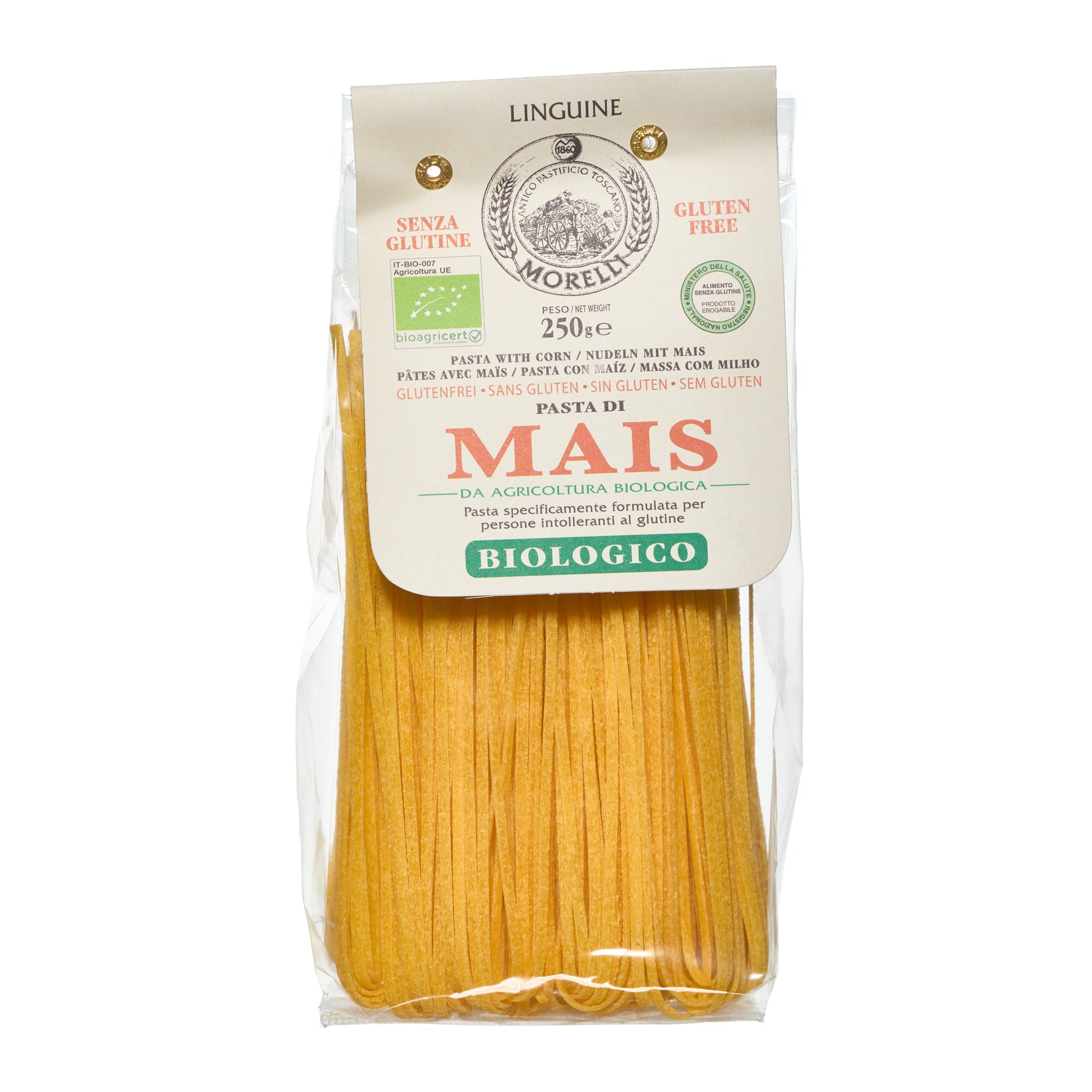 Morelli glutenfreie Pasta die Mais Linguine